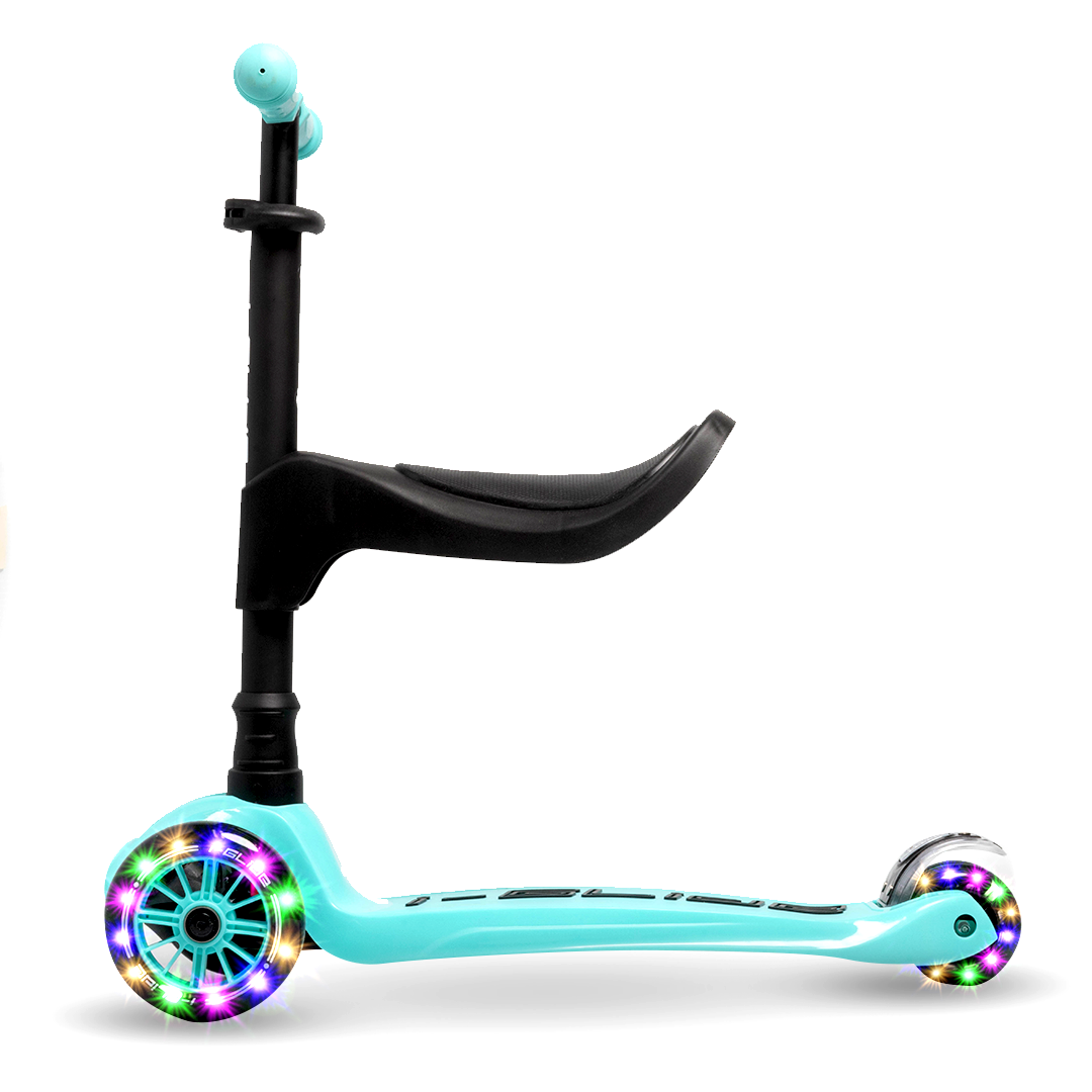 i-Glide 3 Wheel Kids Scooter Aqua with Toddler Seat