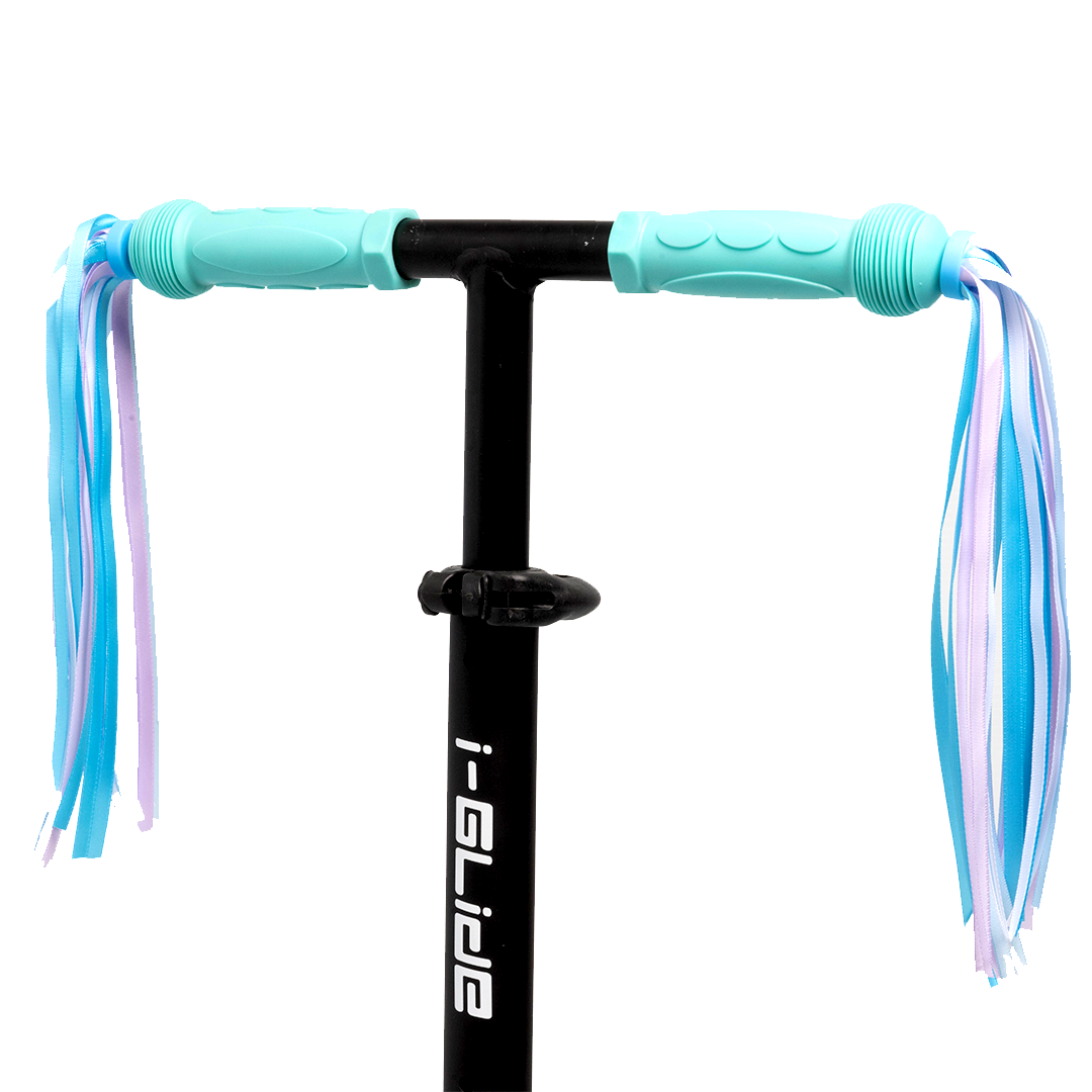 i-Glide 3 Wheel Kids Scooter Aqua with Ribbons