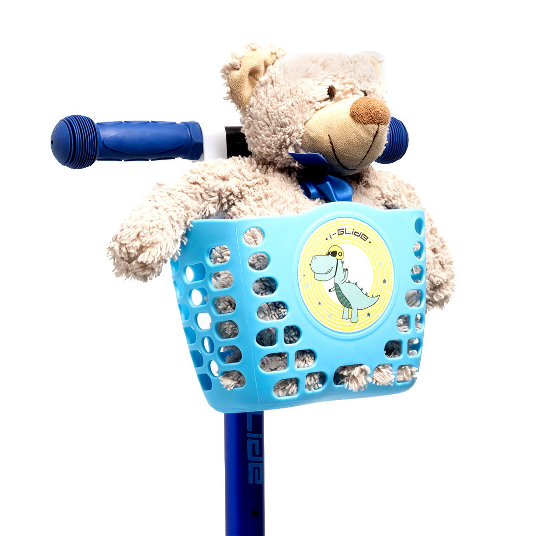 i-Glide 3 Wheel Kids Scooter Blue/Blue with Basket