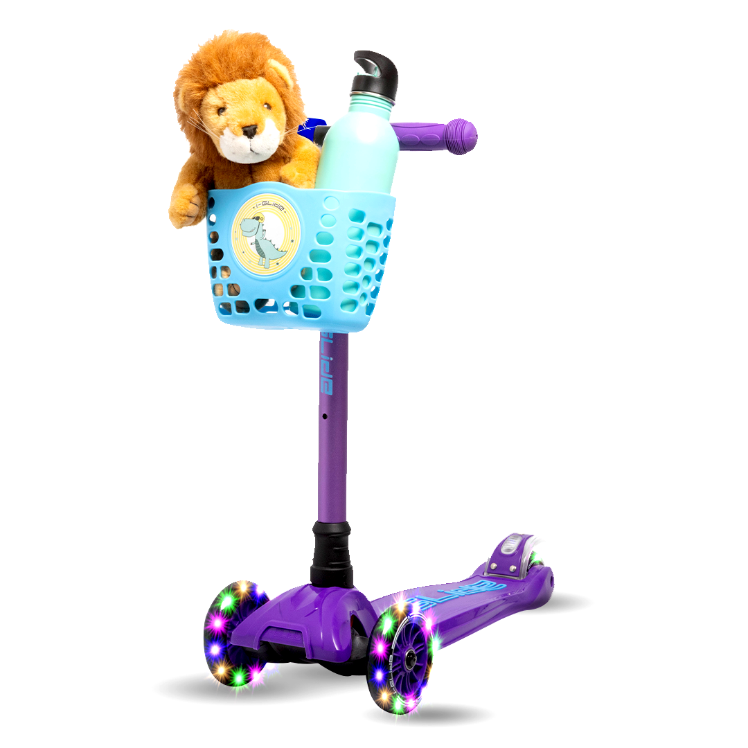 i-Glide Handlebar Basket - Blue Dinosaur