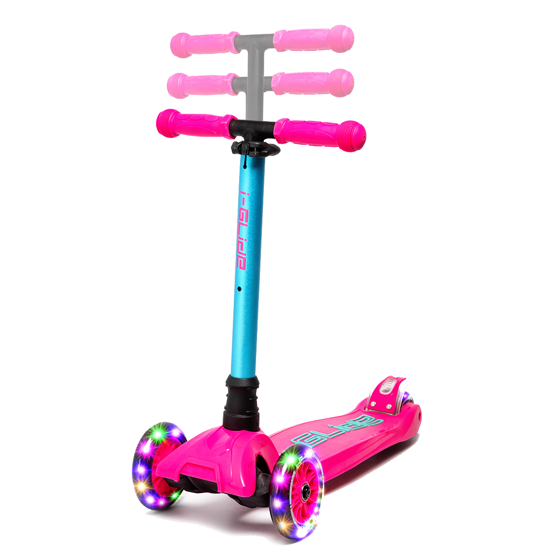 i-Glide 3-Wheel Kids Scooter - Pink/Aqua