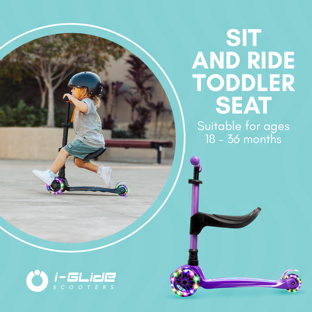 i-Glide 3-Wheel Scooter Seat Attachment - Black