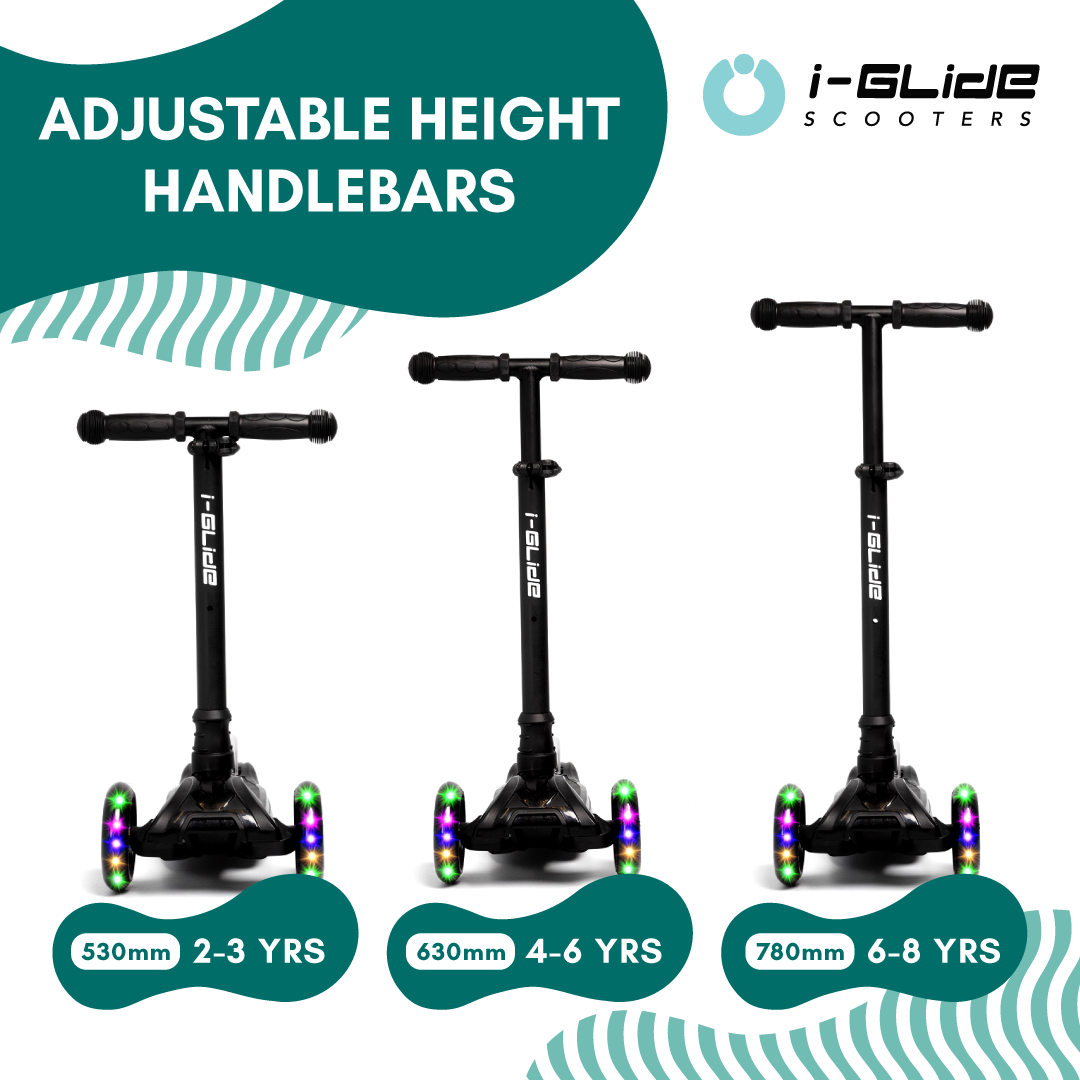 i-Glide 3-Wheel Kids Scooter - Black