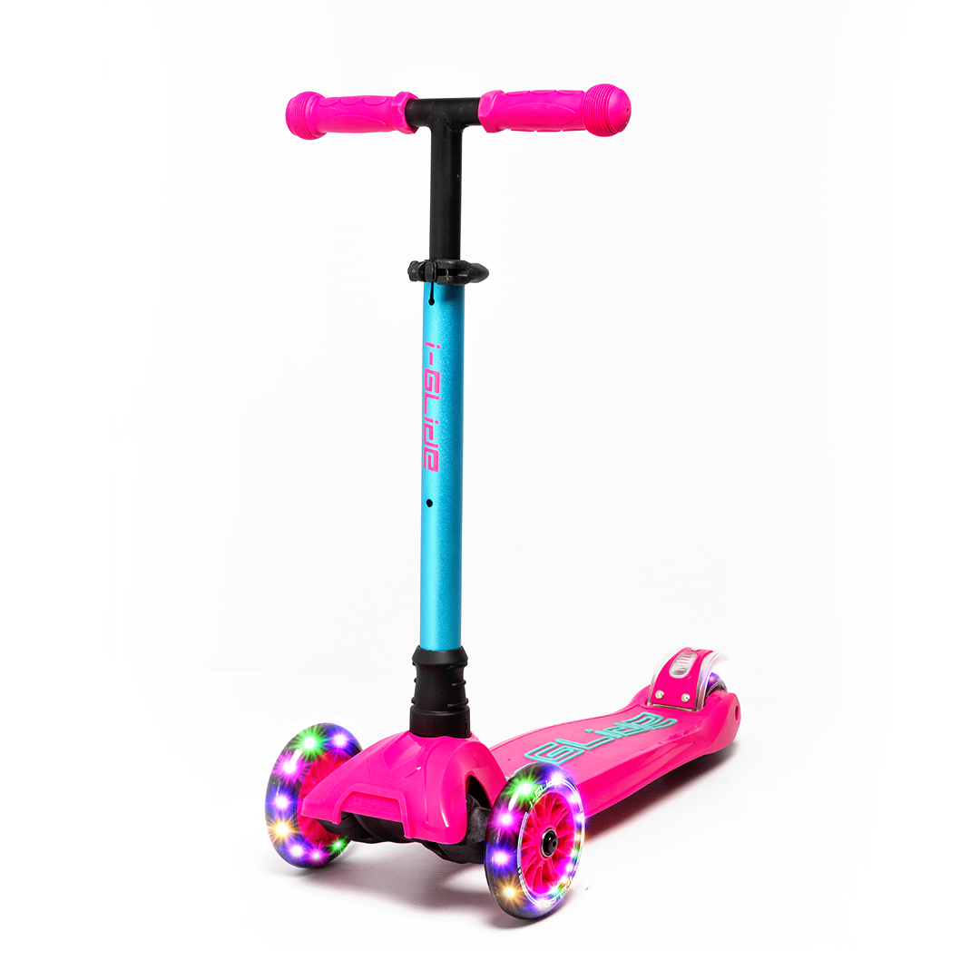 i-Glide 3-Wheel Kids Scooter - Pink/Aqua