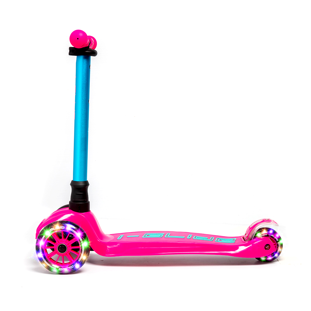 i-Glide 3-Wheel Kids Scooter - Pink/Aqua