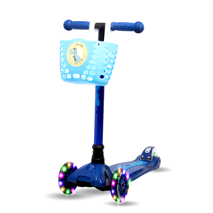 i-Glide 3 Wheel Kids Scooter Blue/Blue with Basket
