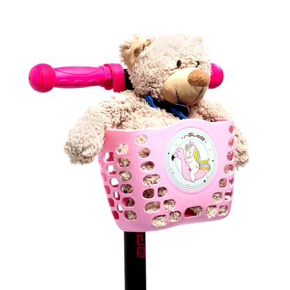 i-Glide 3 Wheel Kids Scooter Black/Pink with Basket