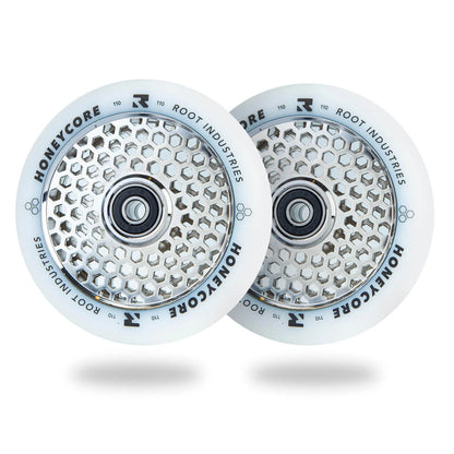 Root Industries Honeycore 110mm Wheels - White/Mirror
