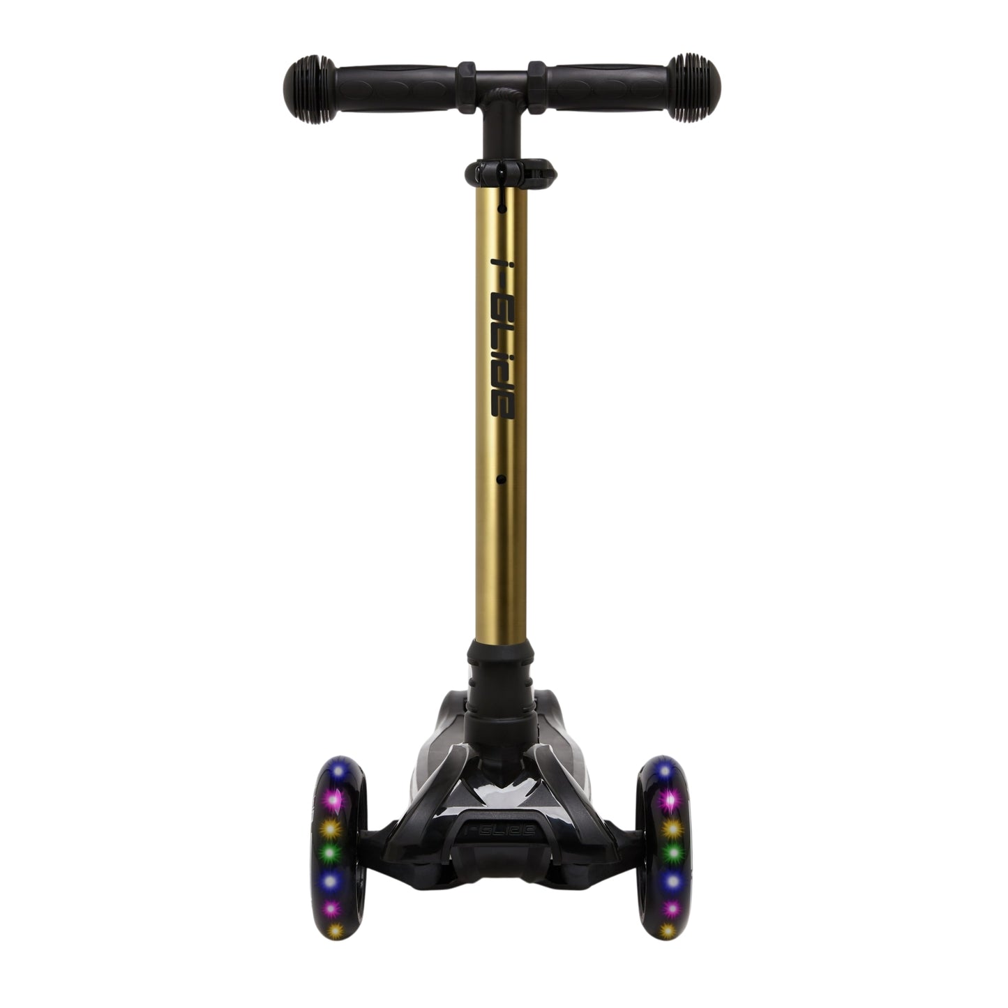 i-GLIDE | 3 Wheel Kids Scooter | Black - Gold Bar