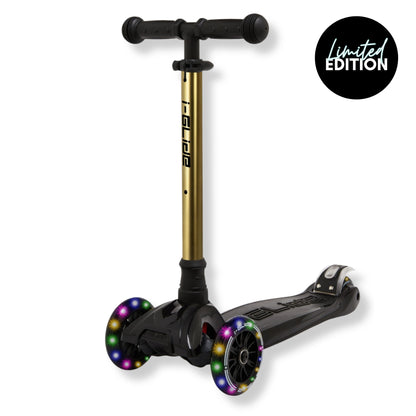 i-GLIDE | 3 Wheel Kids Scooter | Black - Gold Bar
