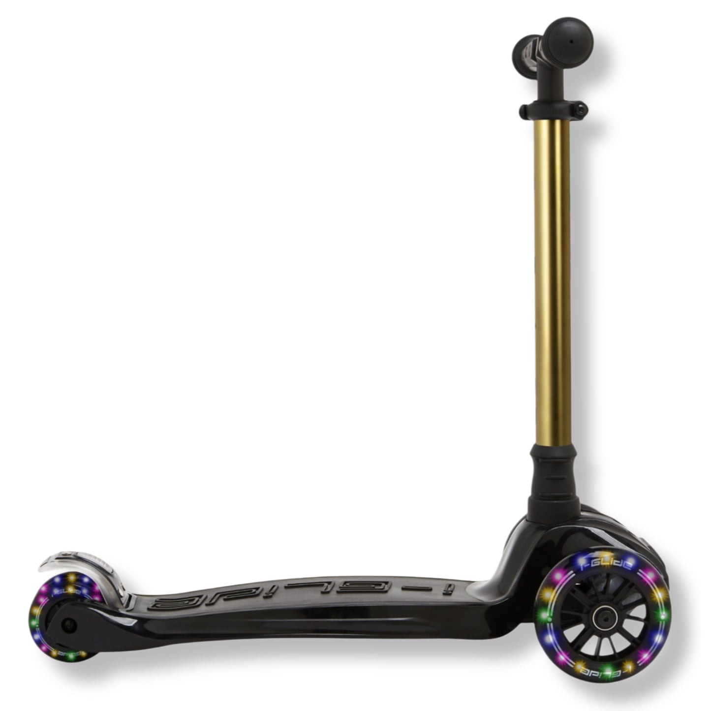 i-GLIDE | 3 Wheel Kids Scooter | Black - Gold Bar