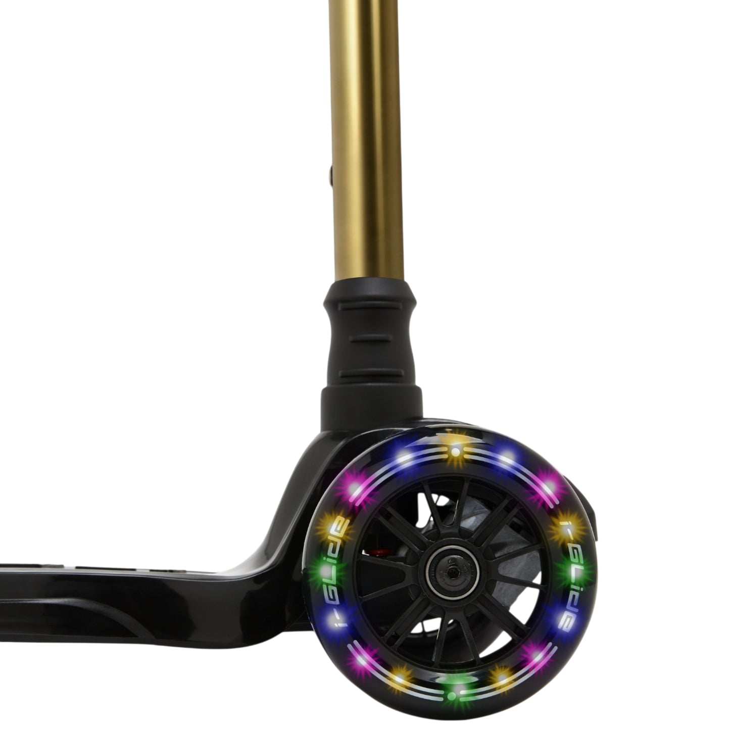 i-GLIDE | 3 Wheel Kids Scooter | Black - Gold Bar