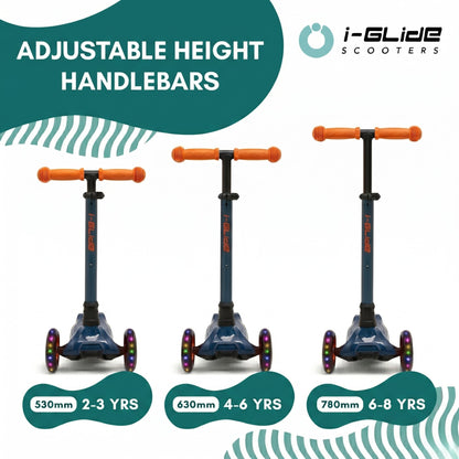 i-GLIDE | 3 Wheel Kids Scooter | Blue / Orange