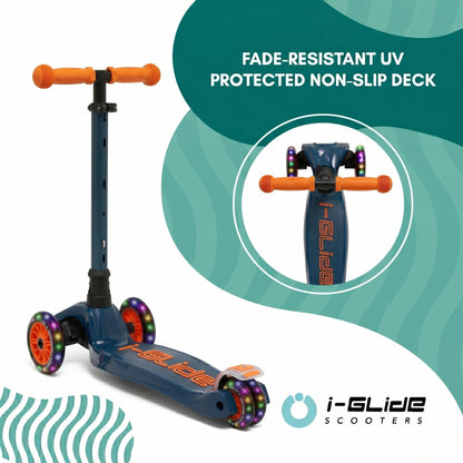 i-GLIDE | 3 Wheel Kids Scooter | Blue / Orange