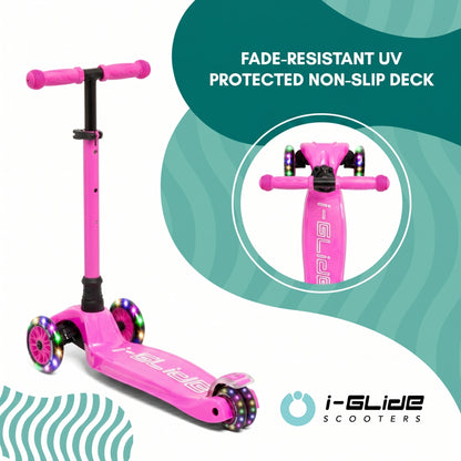 i-GLIDE | 3 Wheel Kids Scooter | Hot Pink