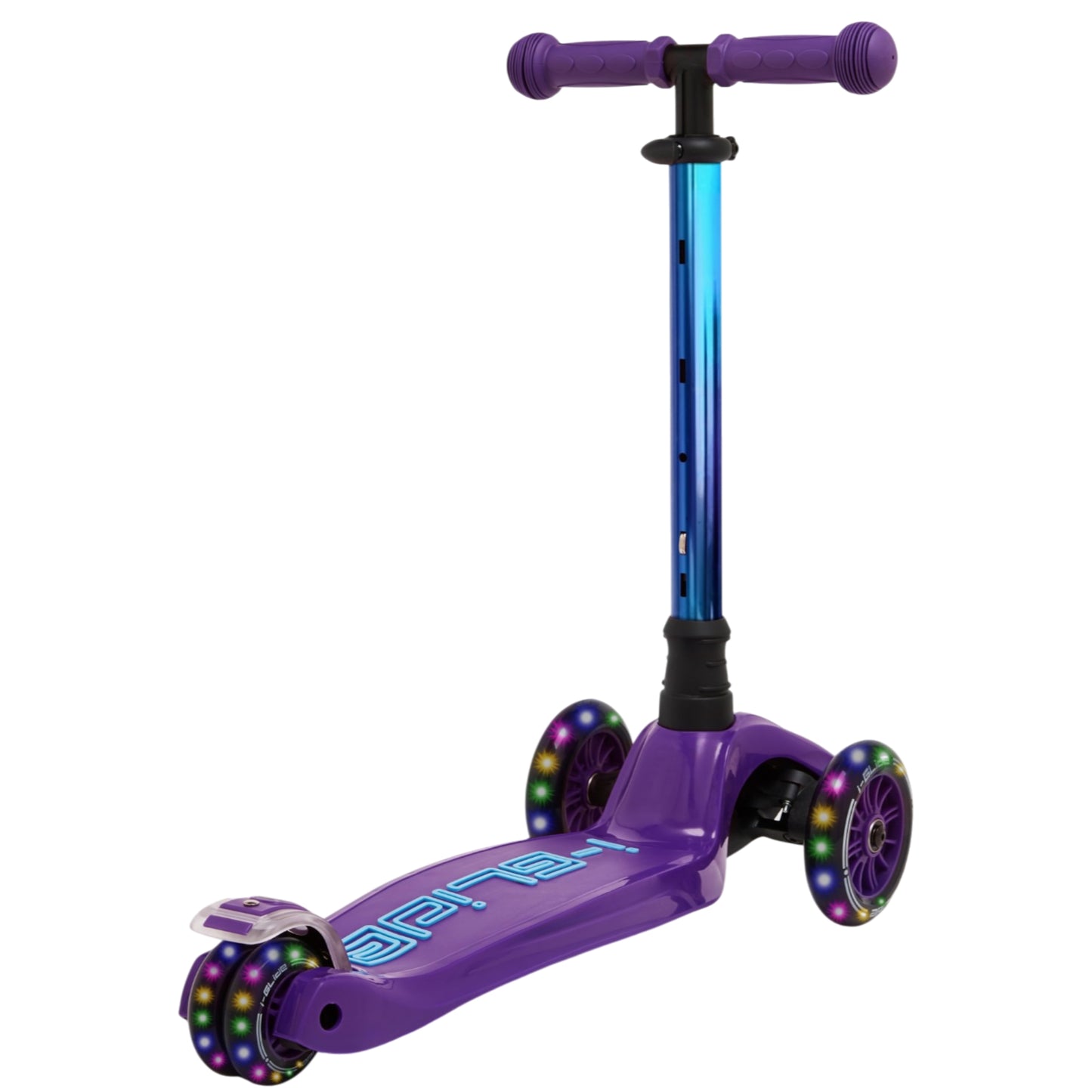 i-GLIDE | 3 Wheel Kids Scooter | Purple / Blue - Neo-chrome Bar