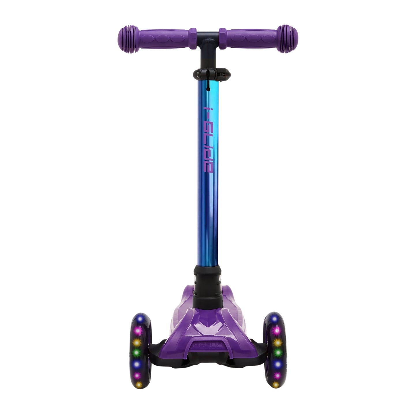 i-GLIDE | 3 Wheel Kids Scooter | Purple / Blue - Neo-chrome Bar