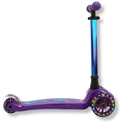 i-GLIDE | 3 Wheel Kids Scooter | Purple / Blue - Neo-chrome Bar