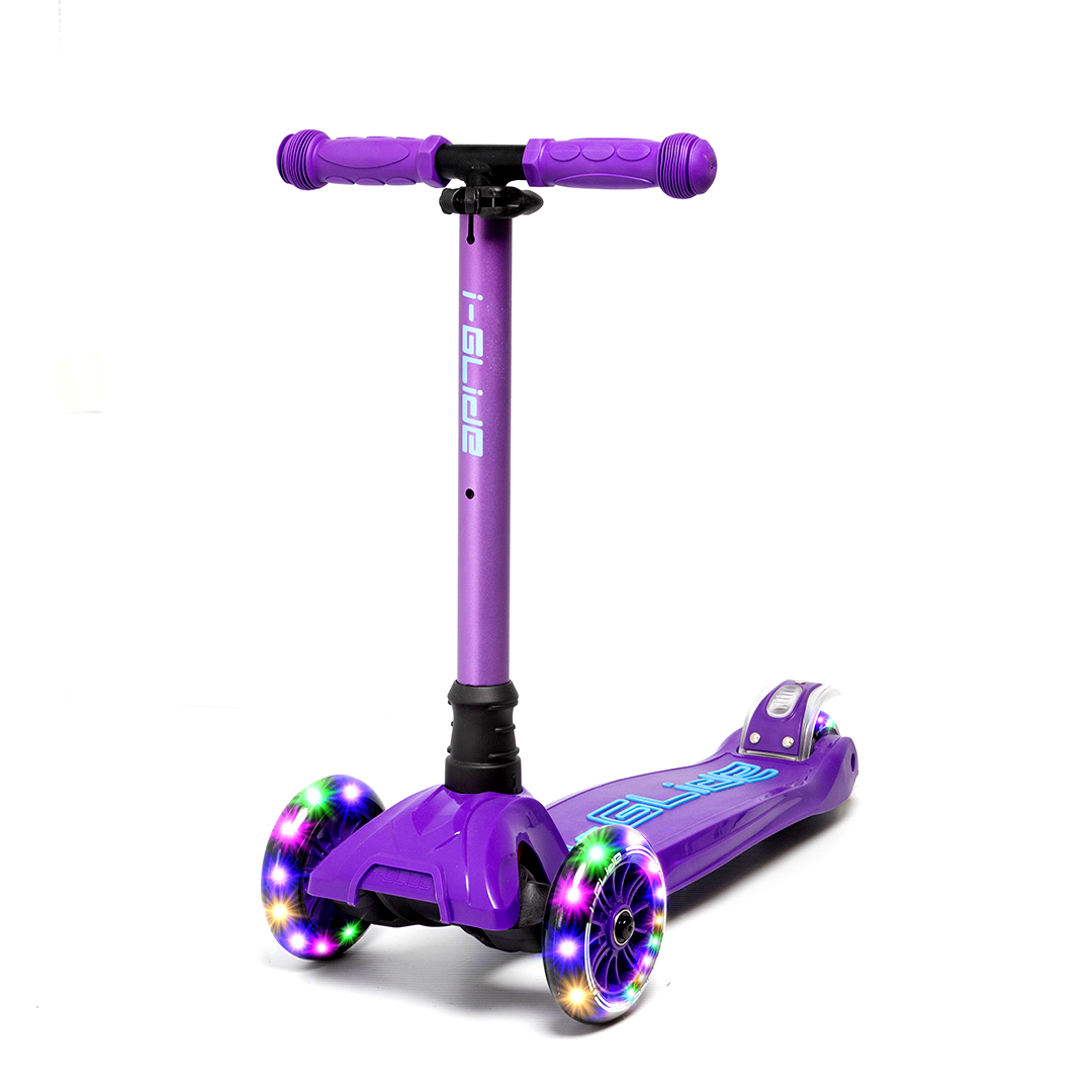 i-GLIDE | 3 Wheel Kids Scooter | Purple / Blue