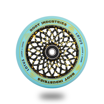 Root Industries Lotus 110mm Wheels - Blue/Gold Splatter (Limited Edition)